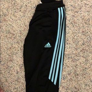adidas black and blue joggers